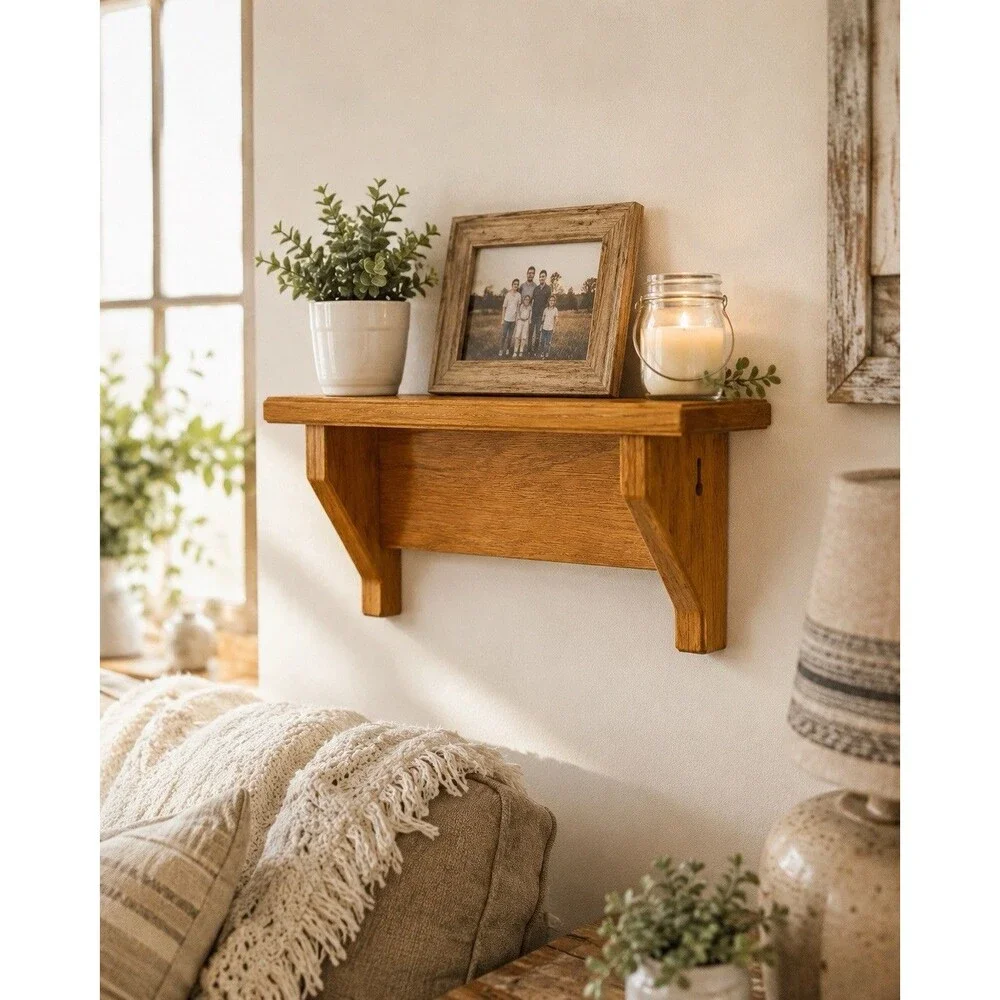 Vintage Wooden Shelf Thick And Weighted